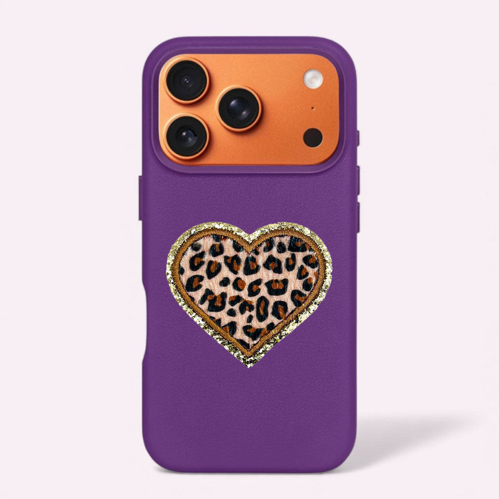 Glitzer Sticker Herz Leo