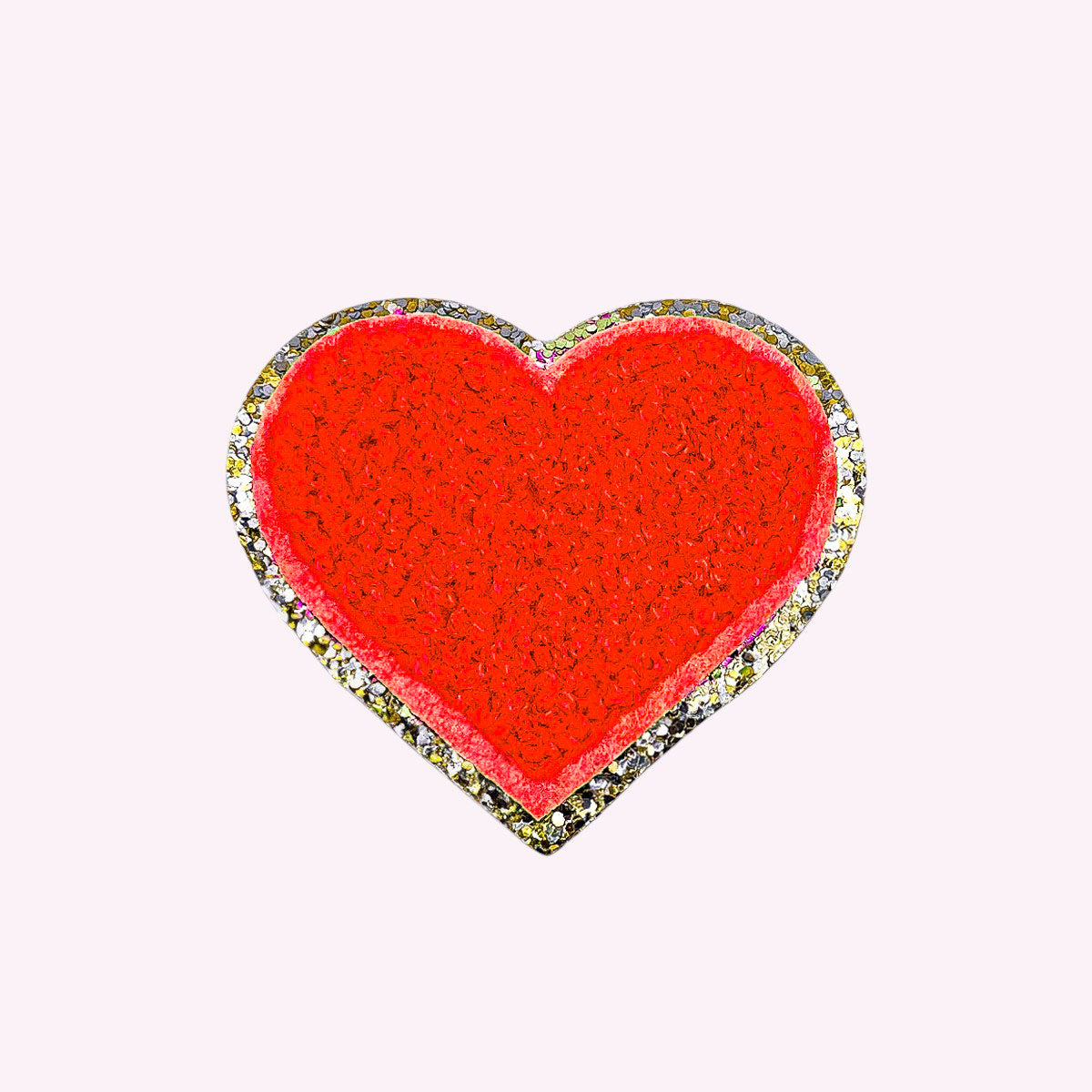 Glitzer Sticker Herz Neon Orange