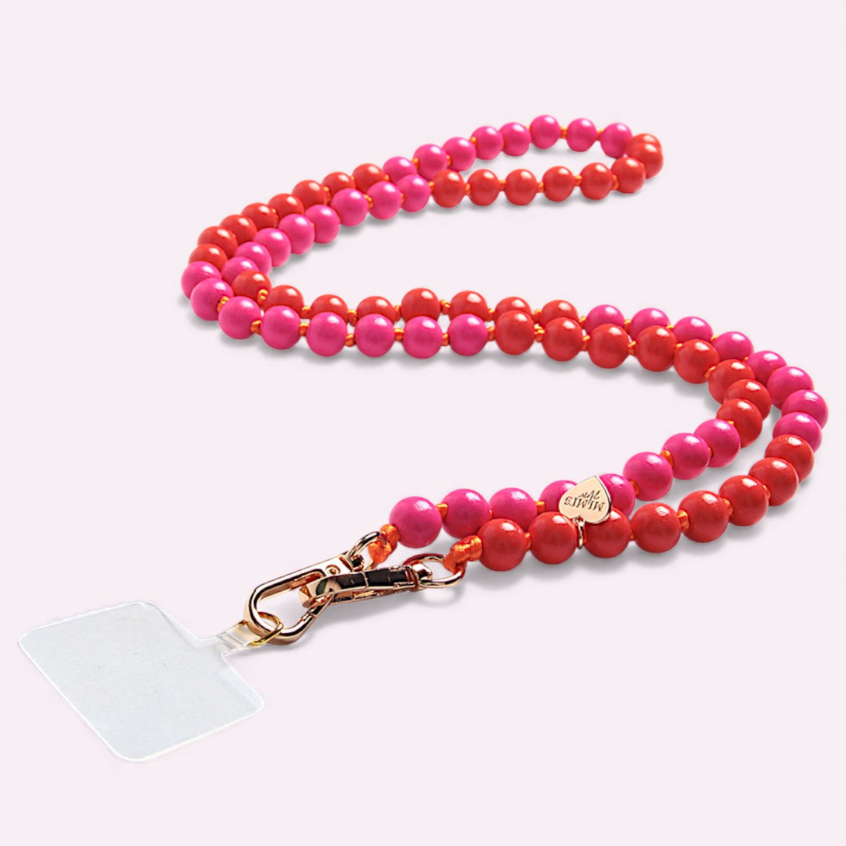 Handykette Holzperlen Hibiskus