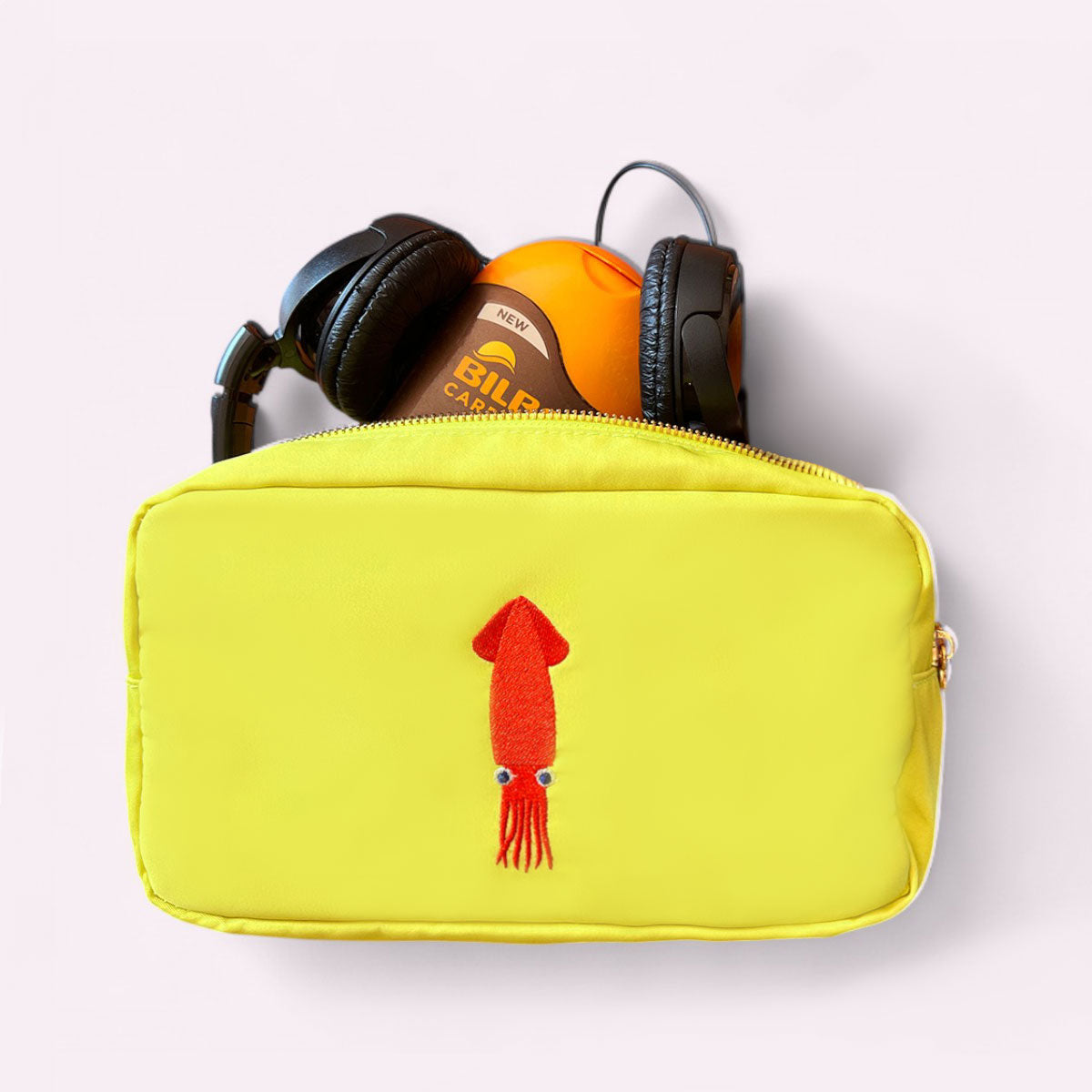 Handbestickte Pouch Tintenfisch Lime