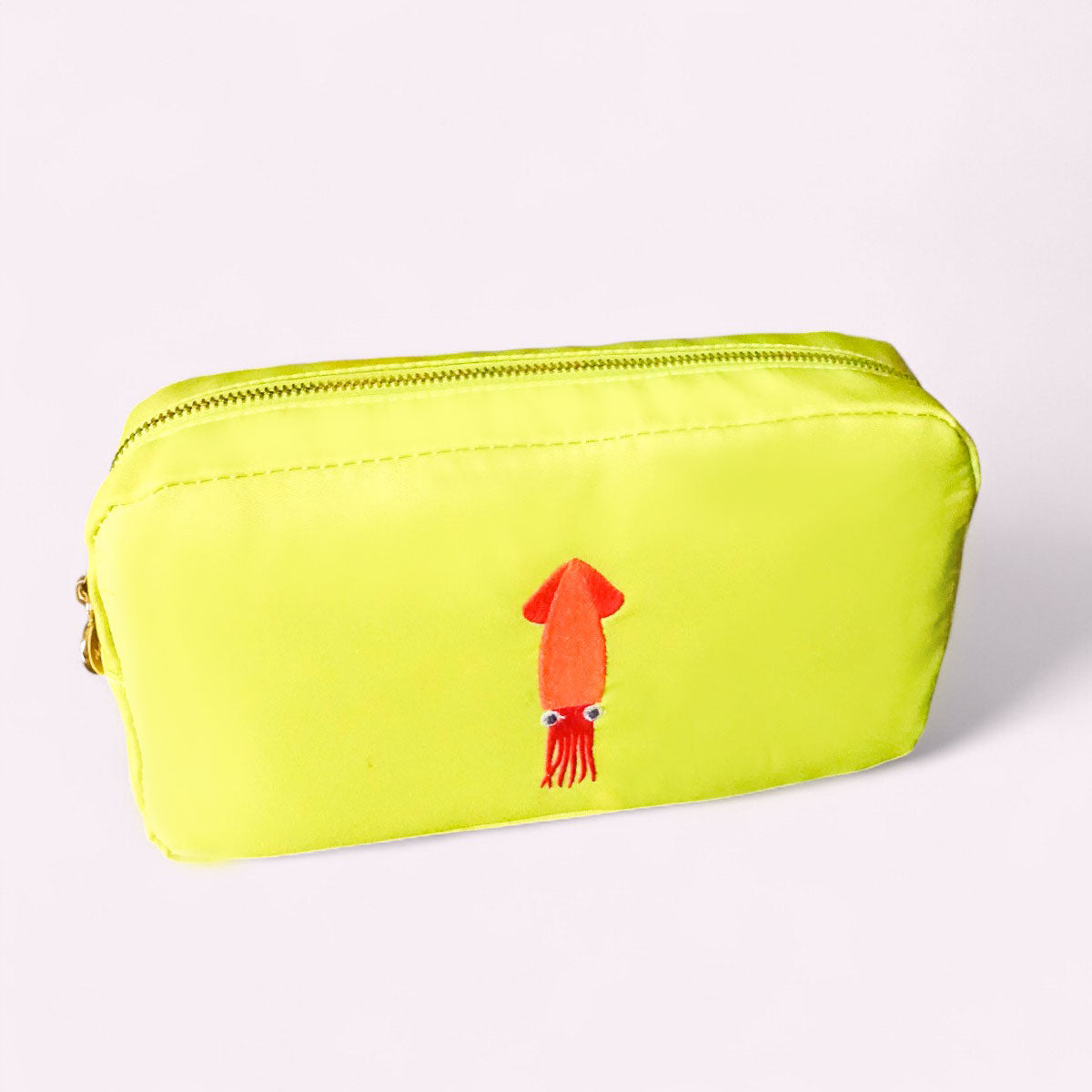 Handbestickte Pouch Tintenfisch Lime