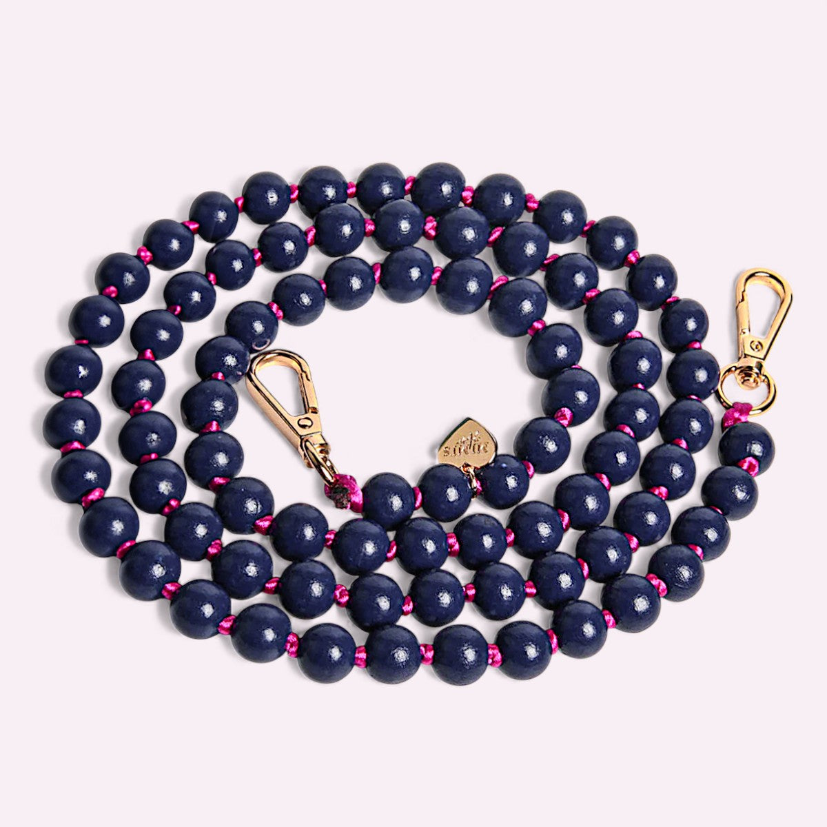 Handykette Holzperlen Indigo Blau