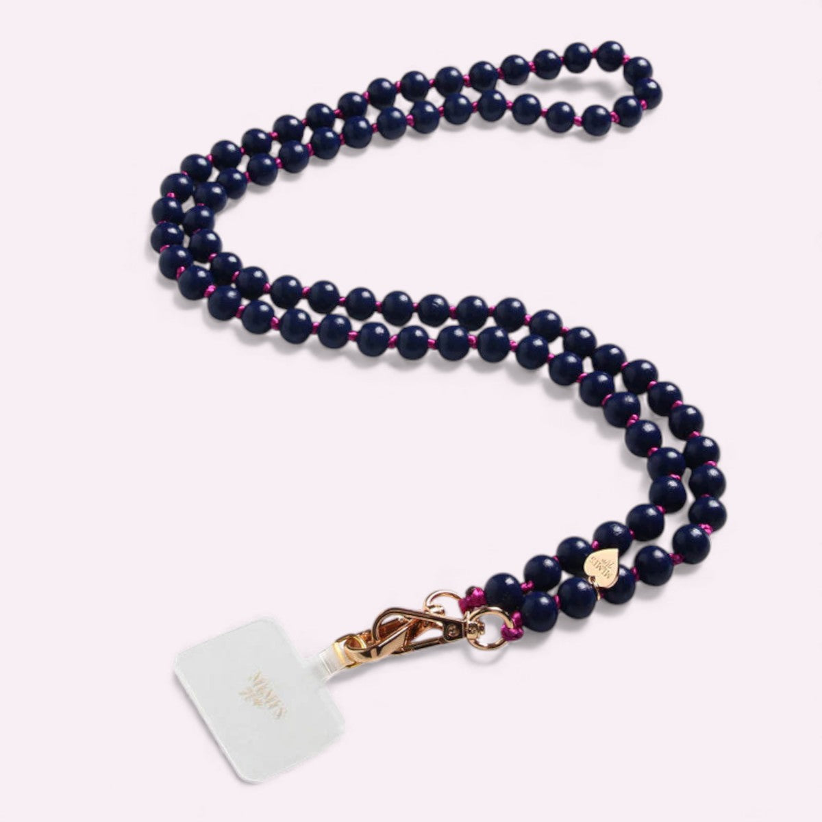 Handykette Holzperlen Indigo Blau