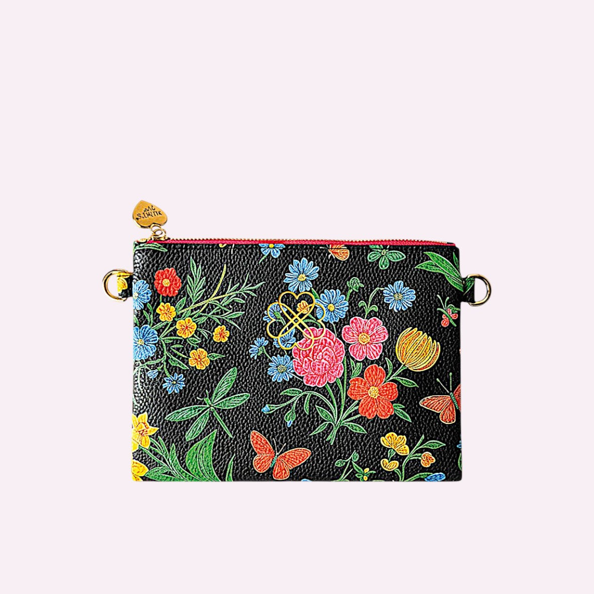 Lia Pouch Floral Black