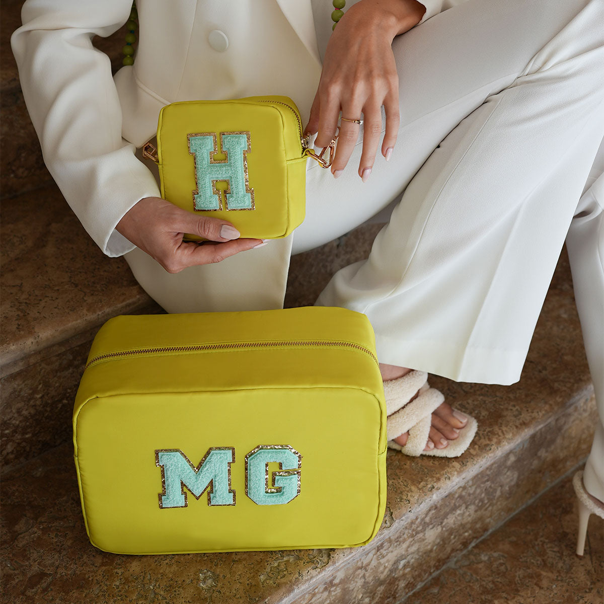 Ava Kulturbeutel Lime Gelb