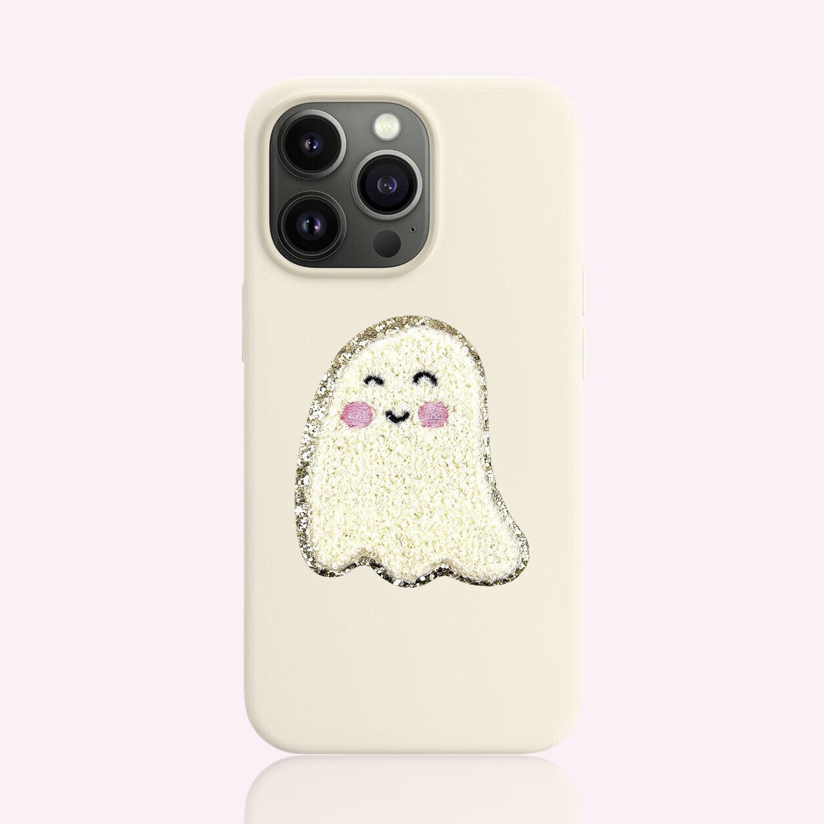 Glitzer Sticker Gespenst Creme