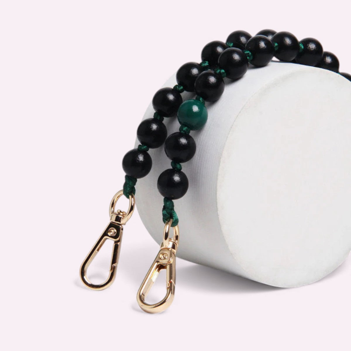 Handykette Holzperlen Onyx