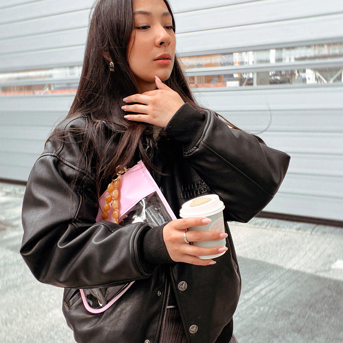 Cora Transparente Clutch Princess Pink