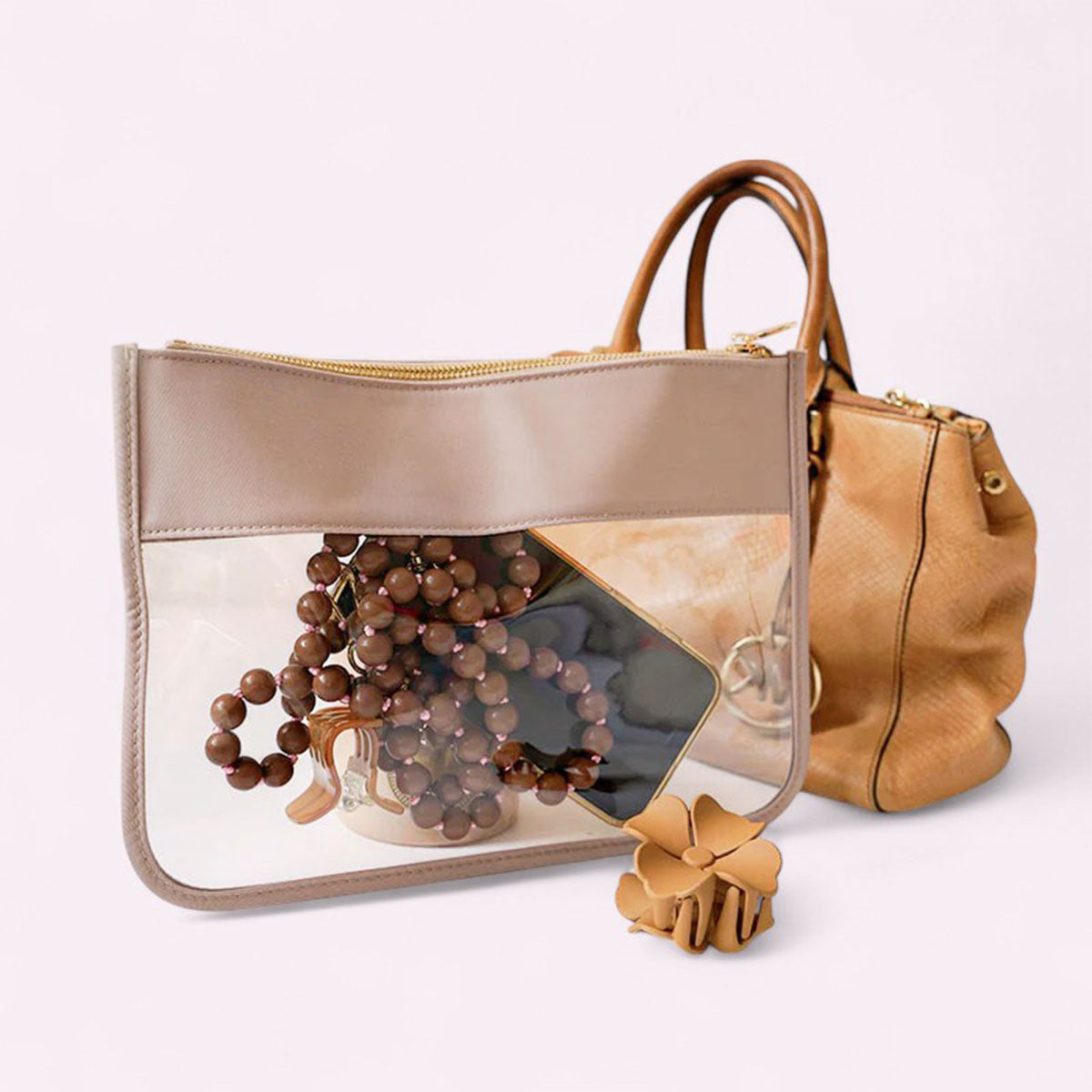 Cora Transparente Clutch Puder Beige