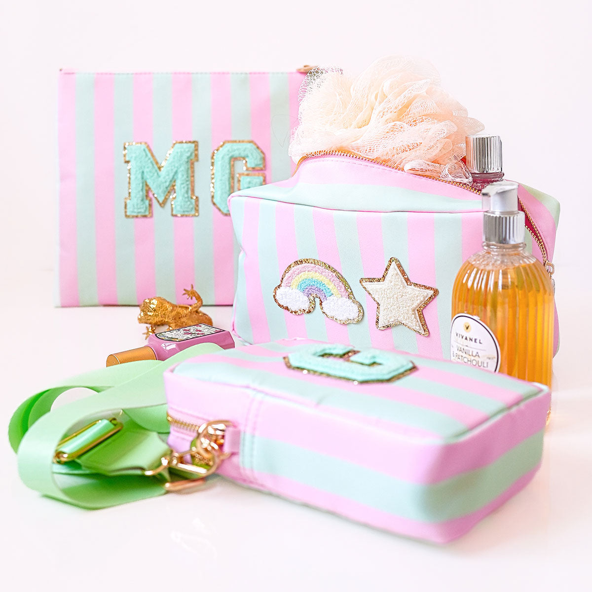 Ruby Handytasche Stripes Princess Pink Magic Mint
