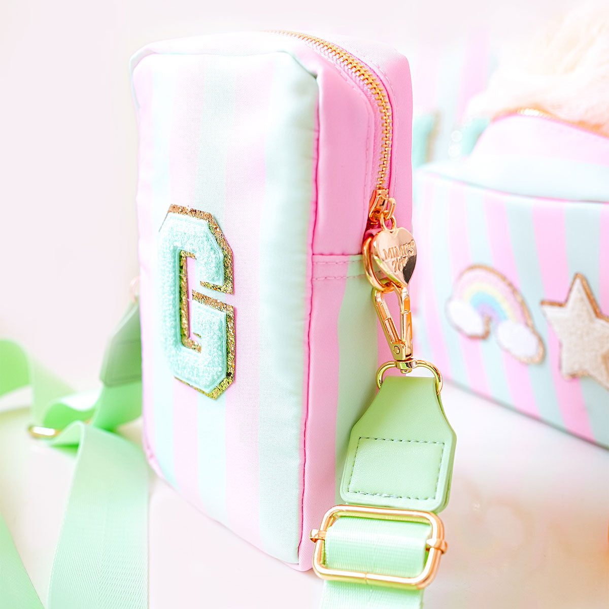 Ruby Handytasche Stripes Princess Pink Magic Mint