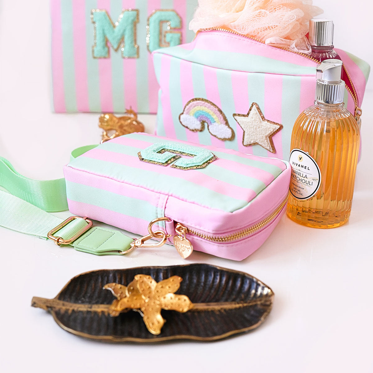 Ruby Handytasche Stripes Princess Pink Magic Mint