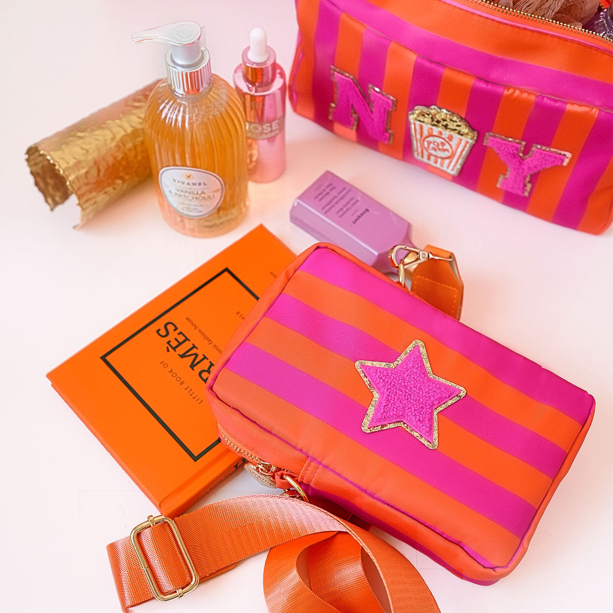 Ruby Handytasche Stripes Neon Pink Orange