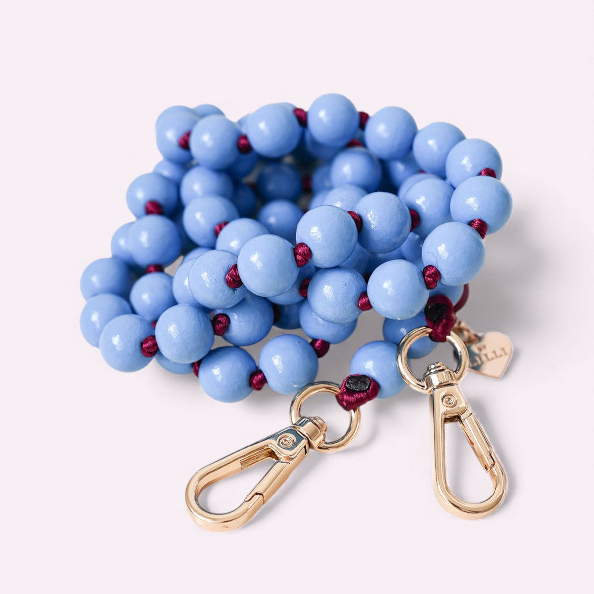 Handykette Holzperlen Taubenblau