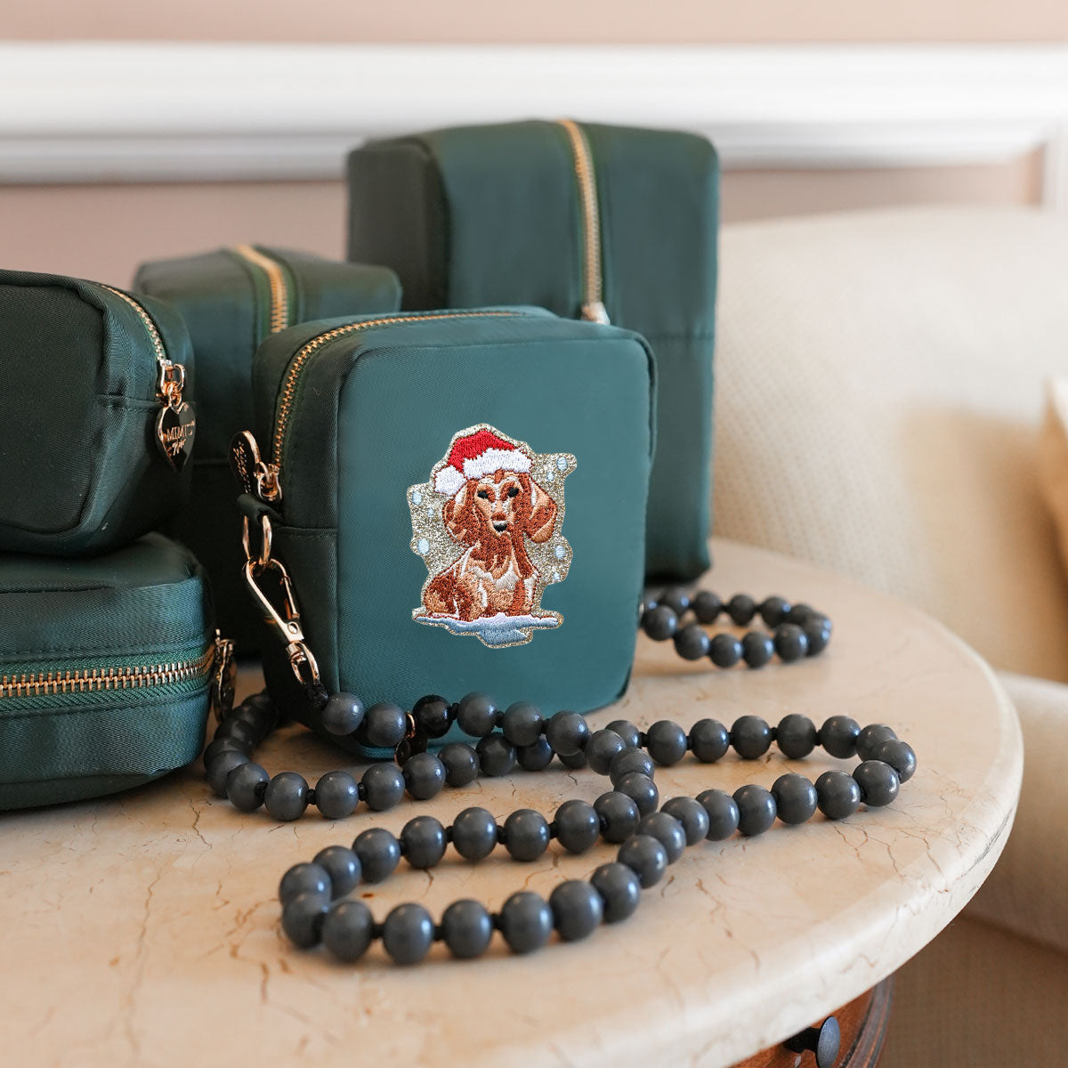 Glitzer Sticker Weihnachtsdackel