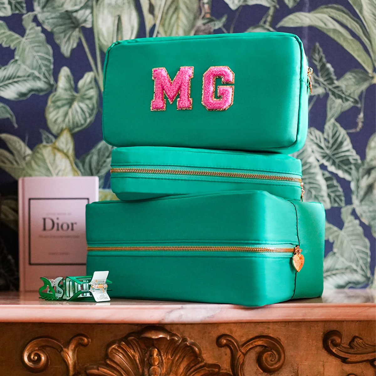 3er Taschen-Set Nr. 1 Smaragd Grün
