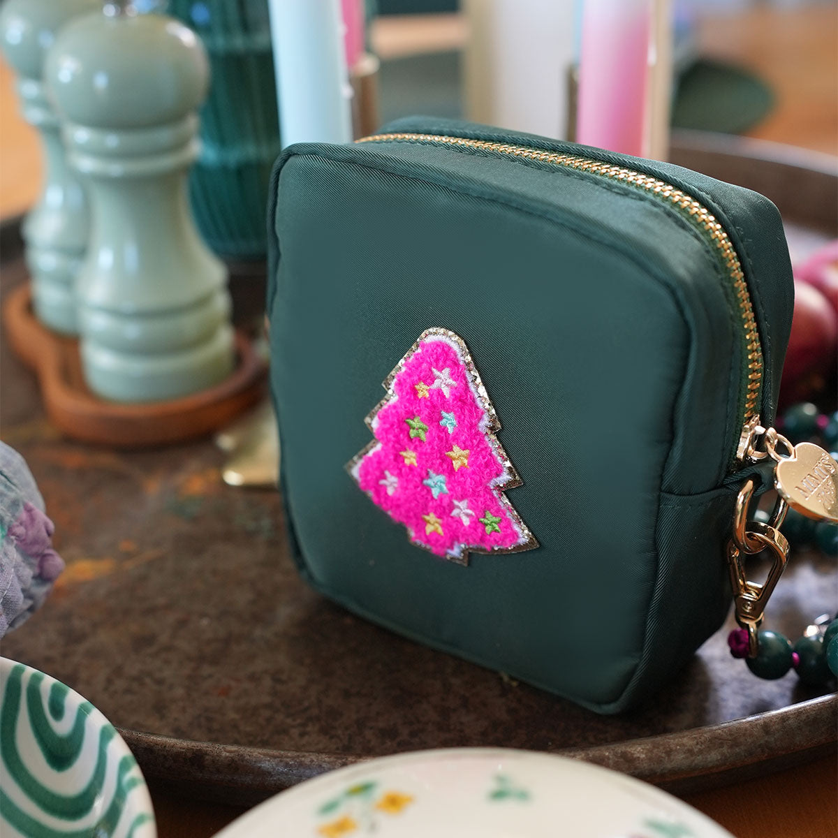 Glitzer Sticker Weihnachtsbaum Hot Pink