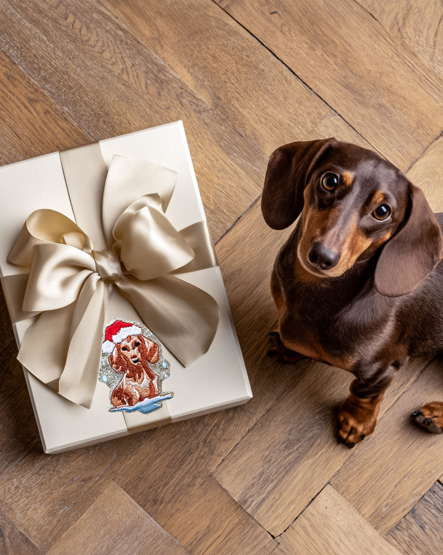 Glitzer Sticker Weihnachtsdackel