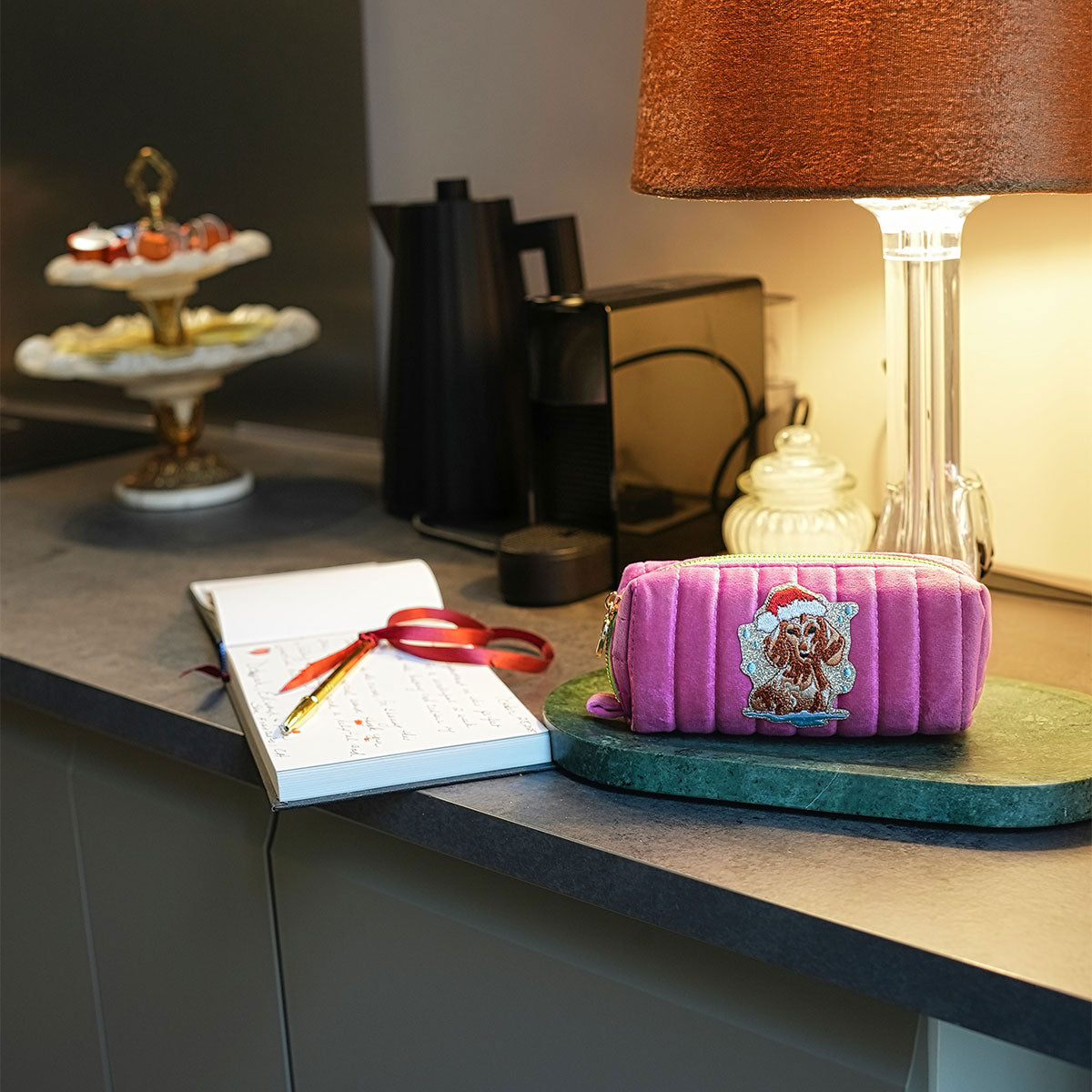 Glitzer Sticker Weihnachtsdackel