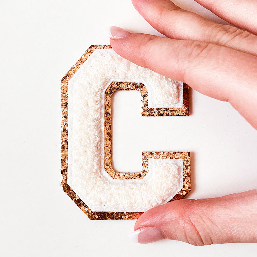 Glitzer Buchstaben Creme