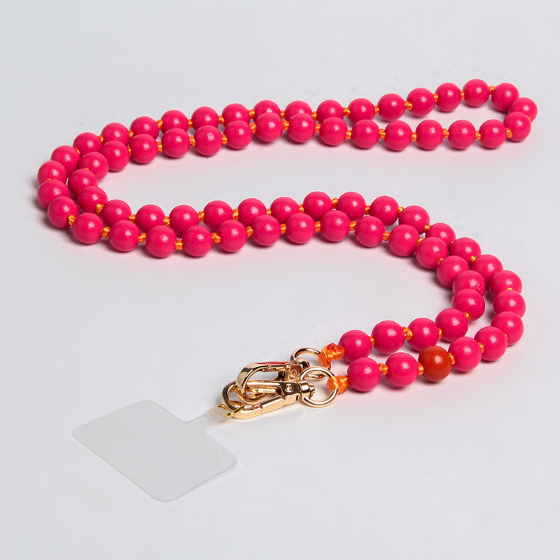 Handykette Holzperlen Hibiskus