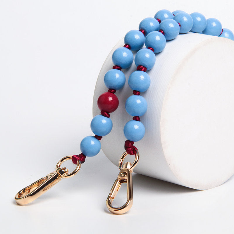 Handykette Holzperlen Taubenblau