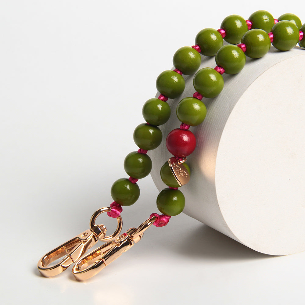 Handykette Holzperlen Olive