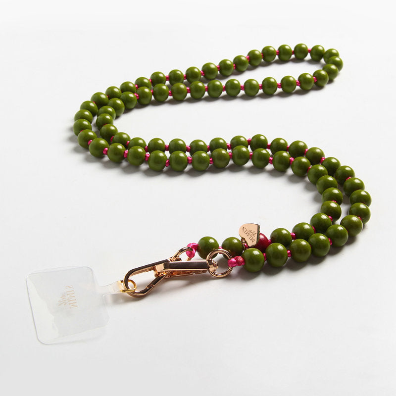 Handykette Holzperlen Olive