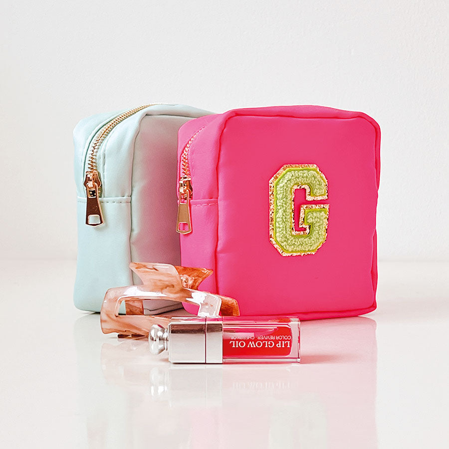 Luxus Mini Toilettenbeutel Kosmetiktasche leuchtend Pink