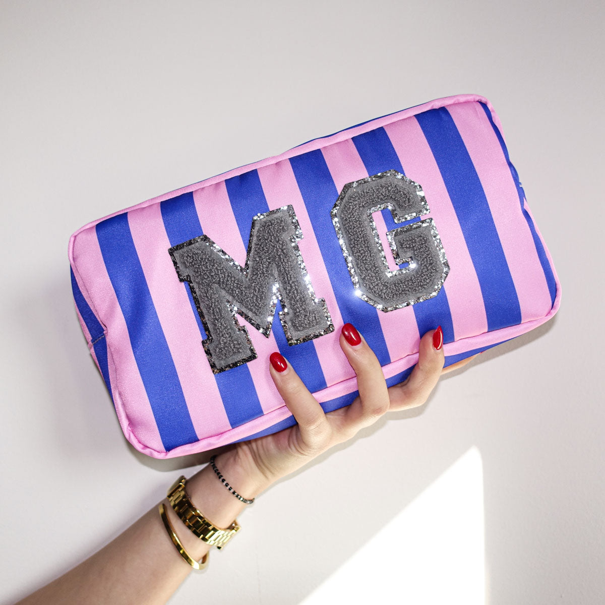 3er Taschen Set Stripes Violet Royal