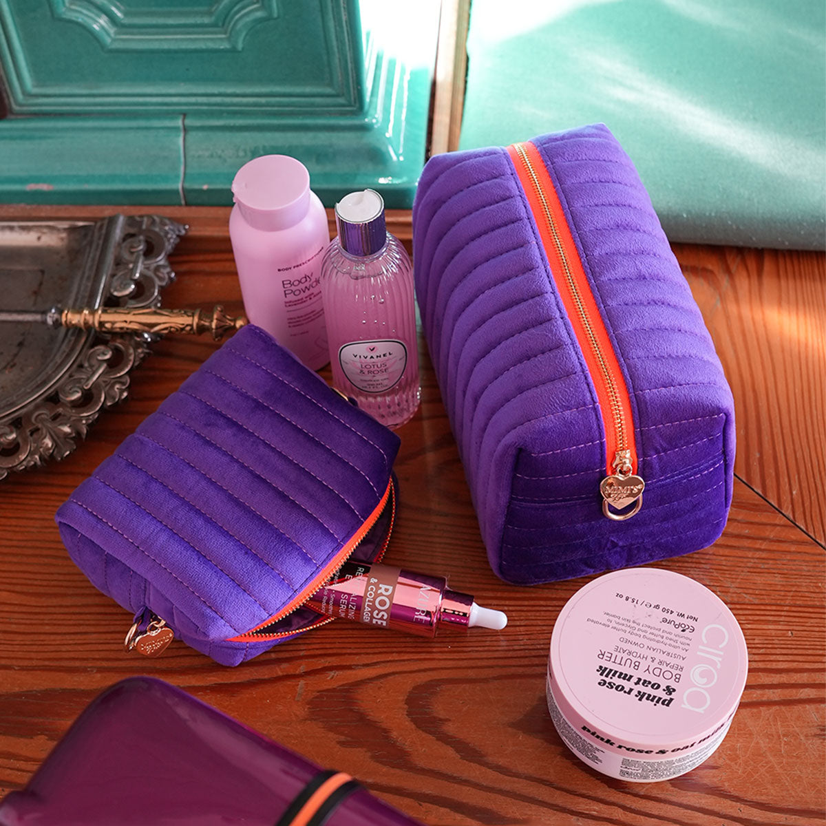 Lucia Samt Tasche Violet
