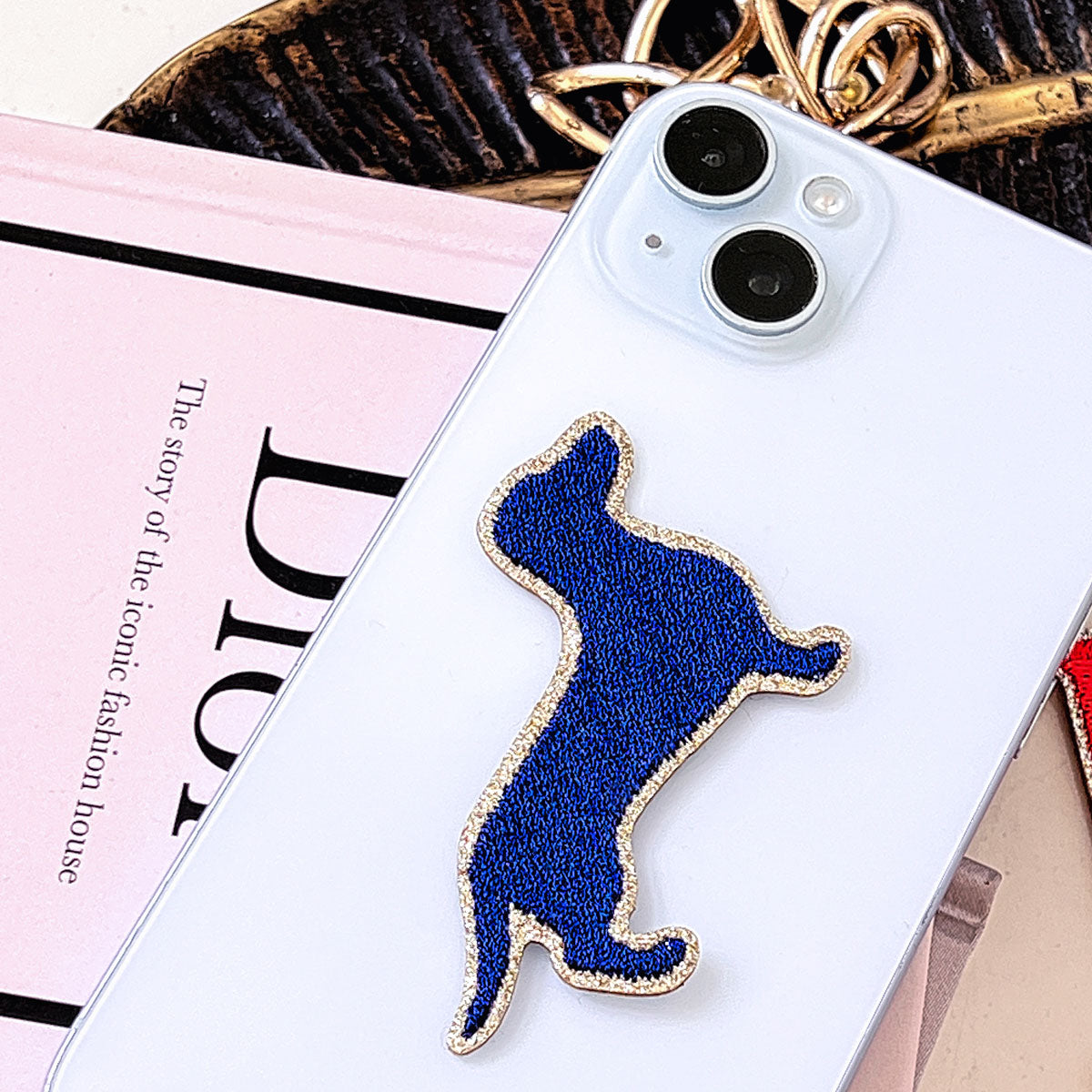 Glitzer Sticker Dackel Navy