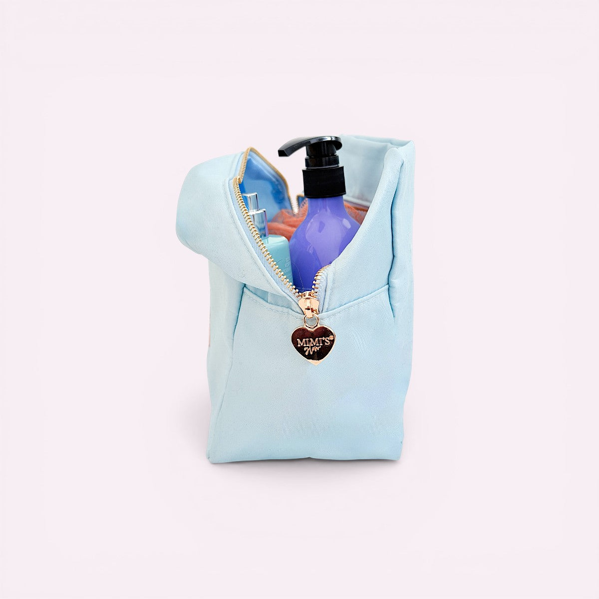 Handbestickte Nylon Tasche Beach Hut Aqua