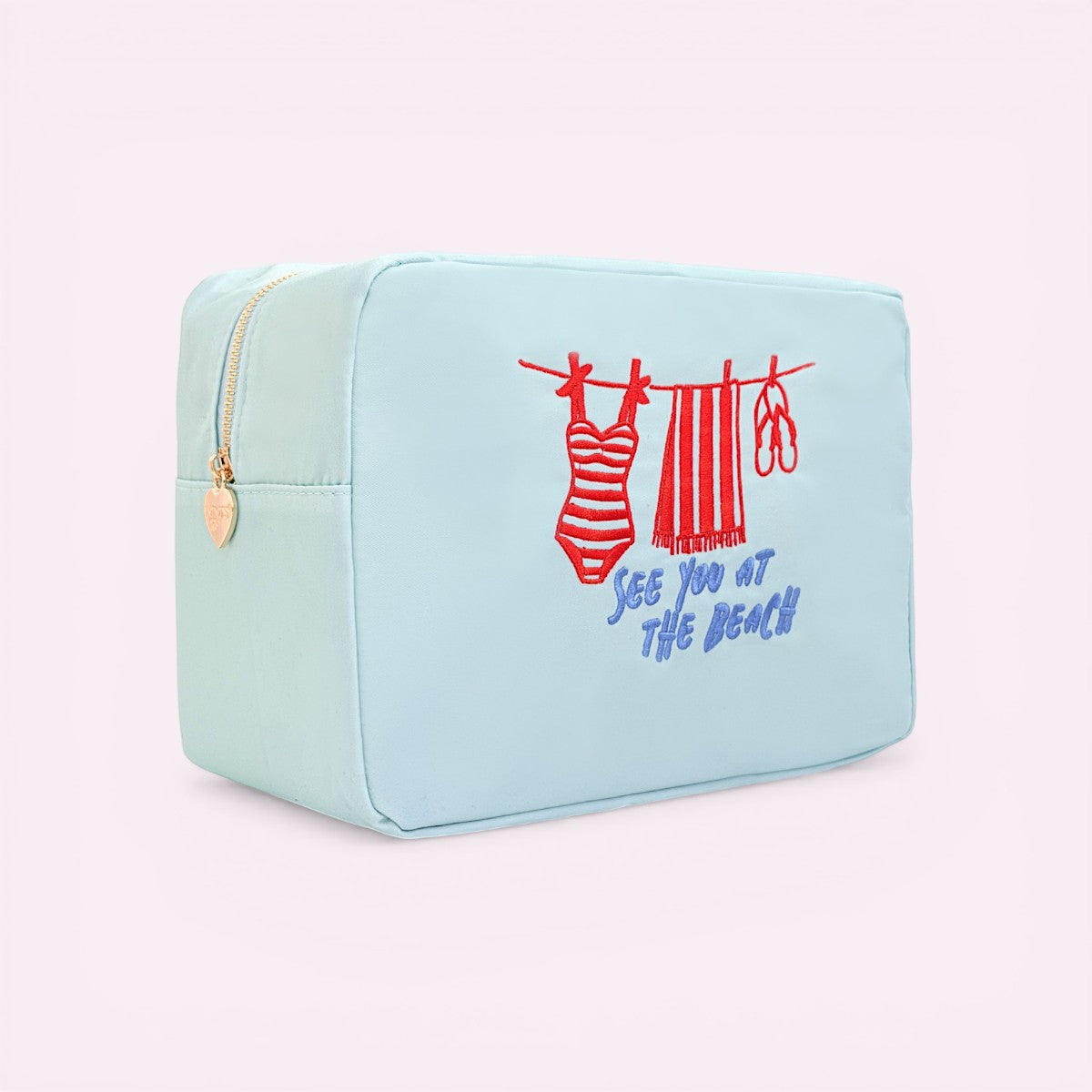 Handbestickte Nylon Tasche See You Peach