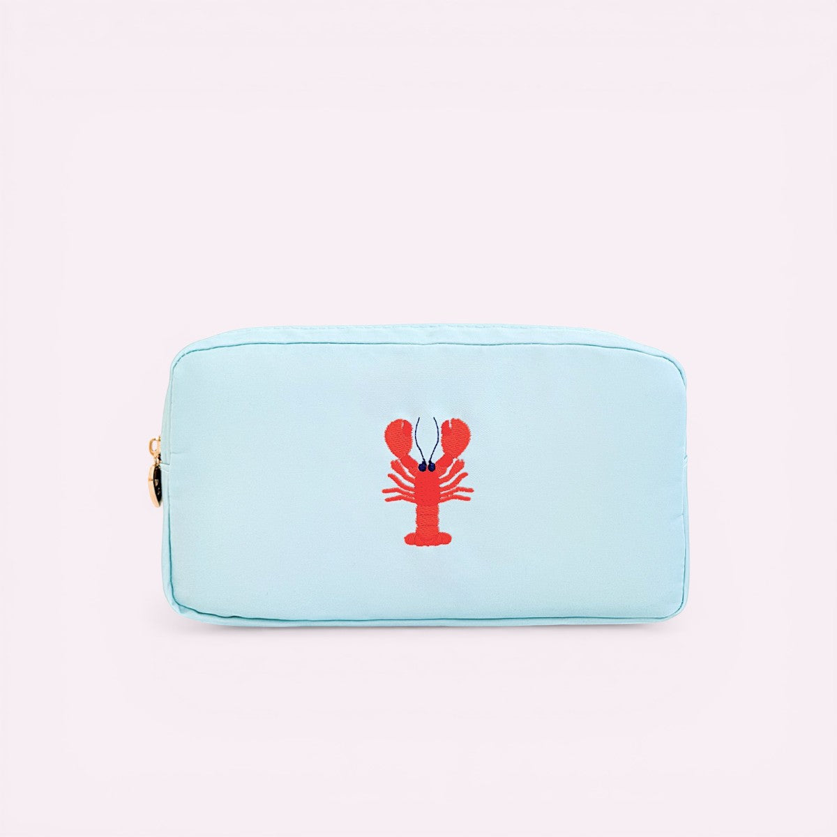 Handbestickte Pouch Lobster Aqua
