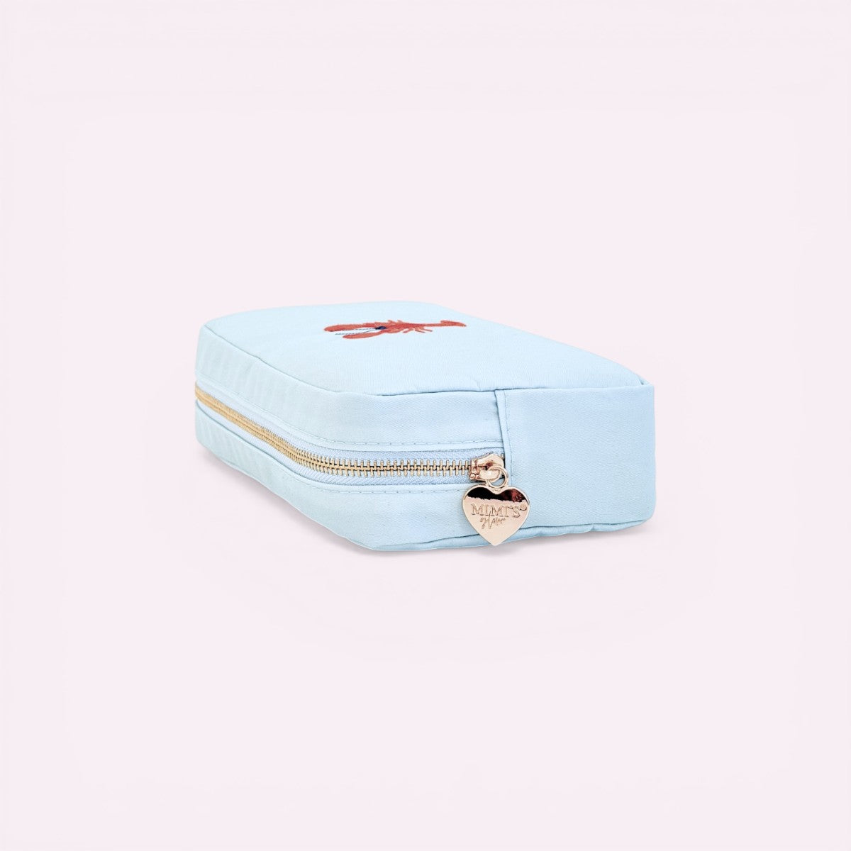 Handbestickte Pouch Lobster Aqua
