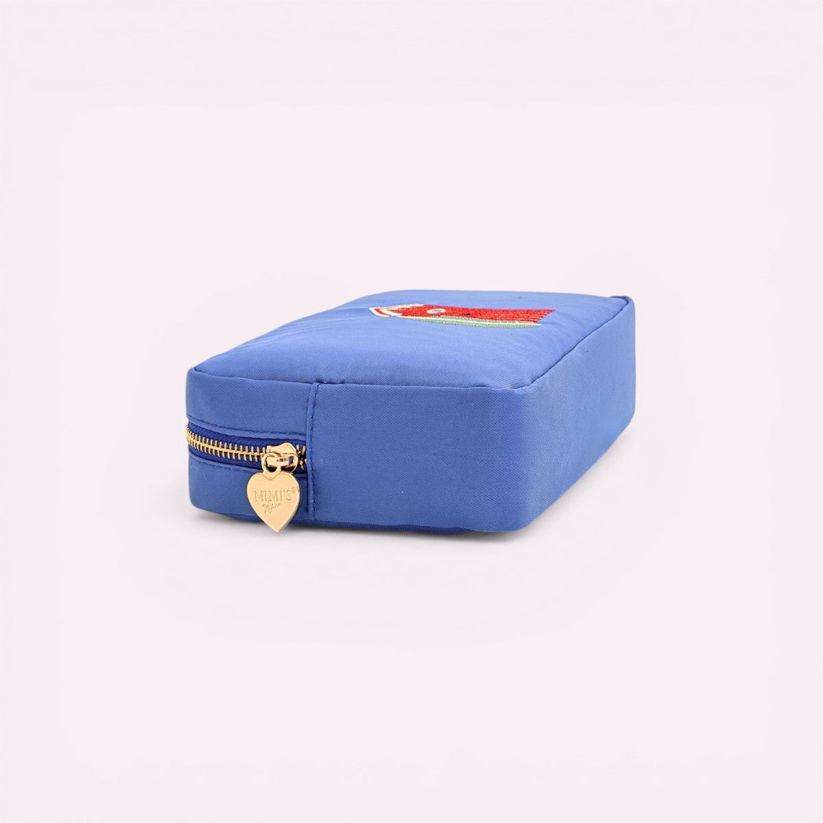 Handbestickte Pouch Beach Hut Ibiza Blau