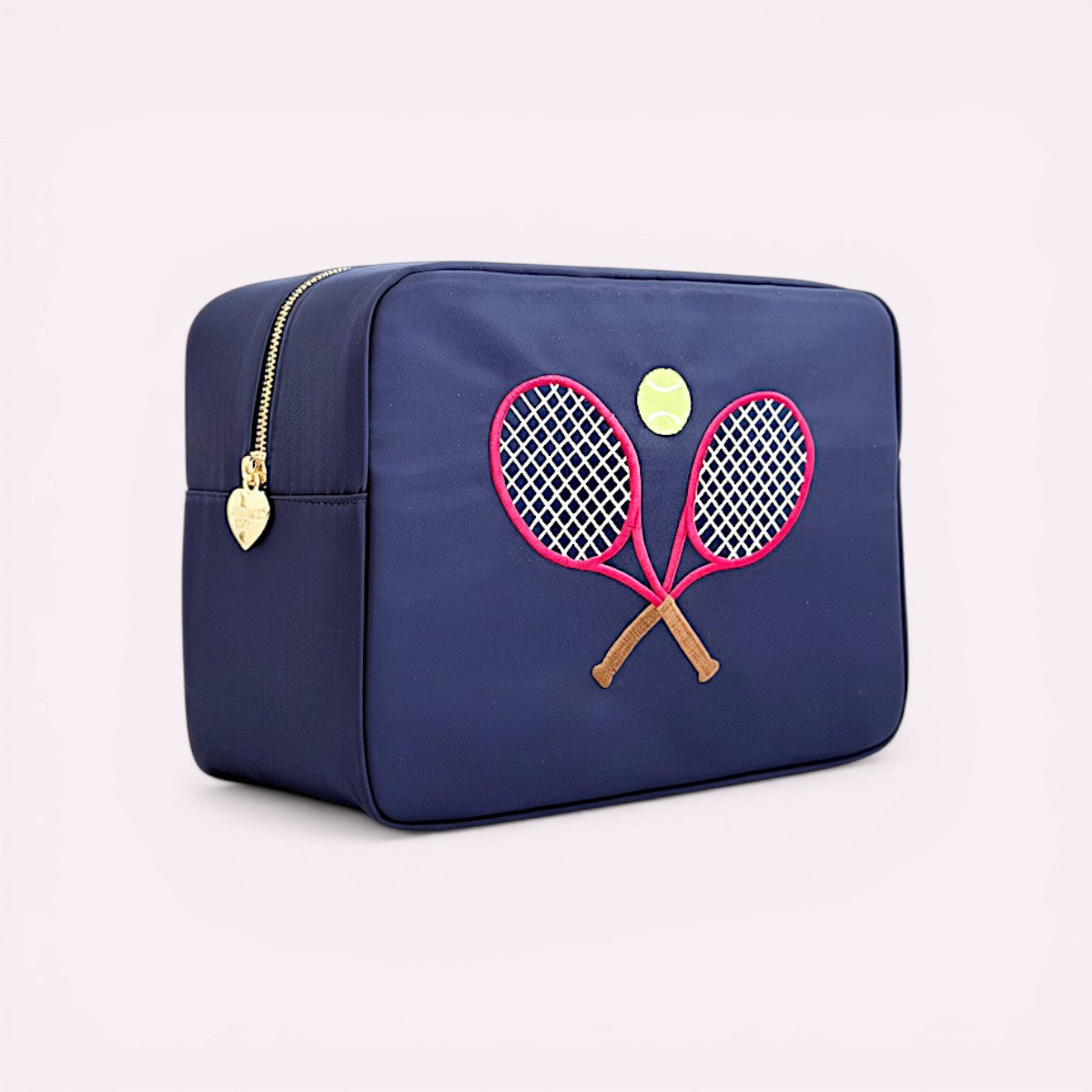 Handbestickte Nylon Tasche Tennis Navy