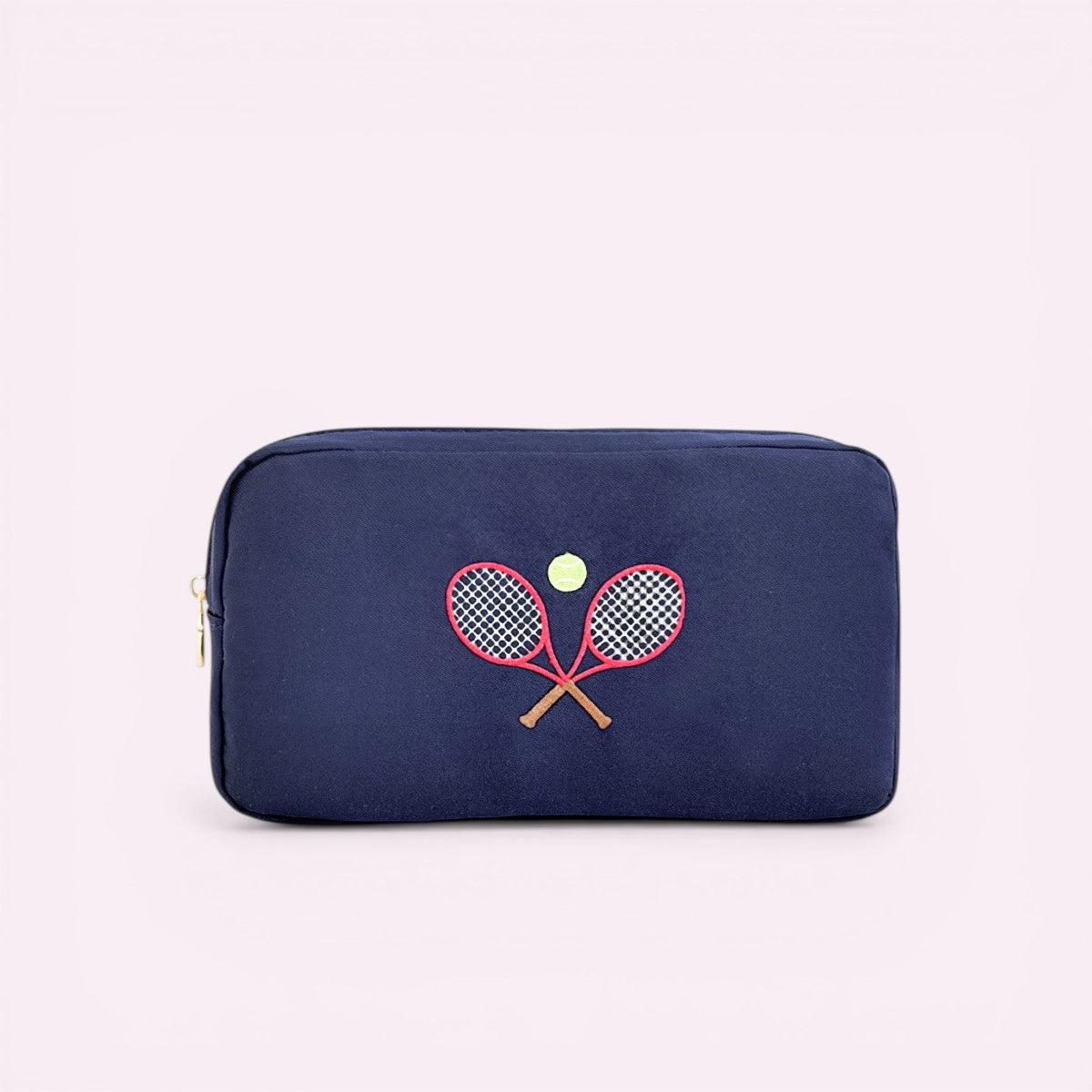 Handbestickte Pouch Tennis Navy