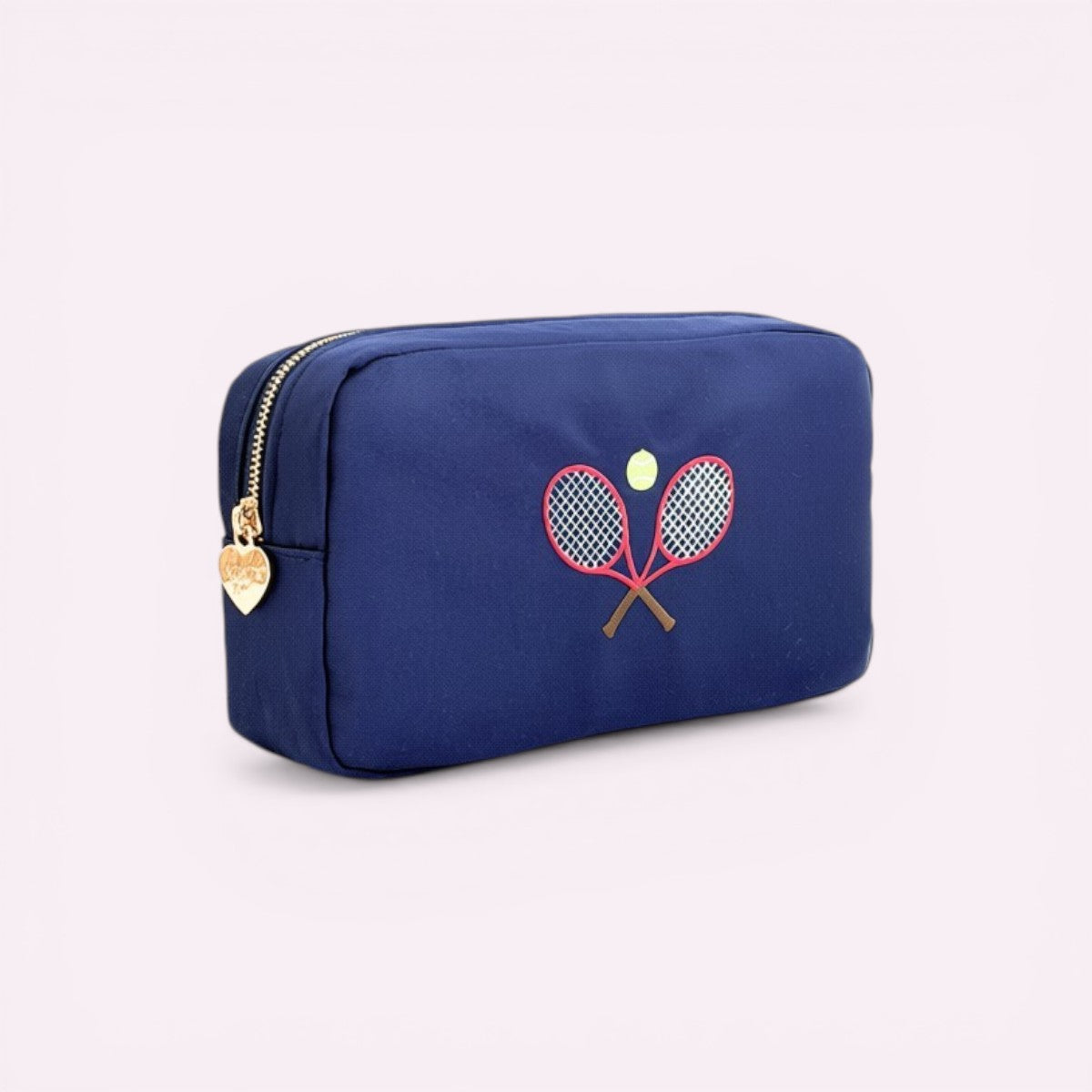 Handbestickte Pouch Tennis Navy
