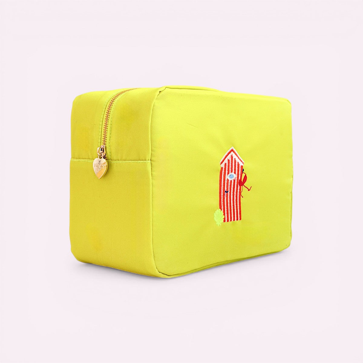 Handbestickte Nylon Tasche Beach Hut Lime
