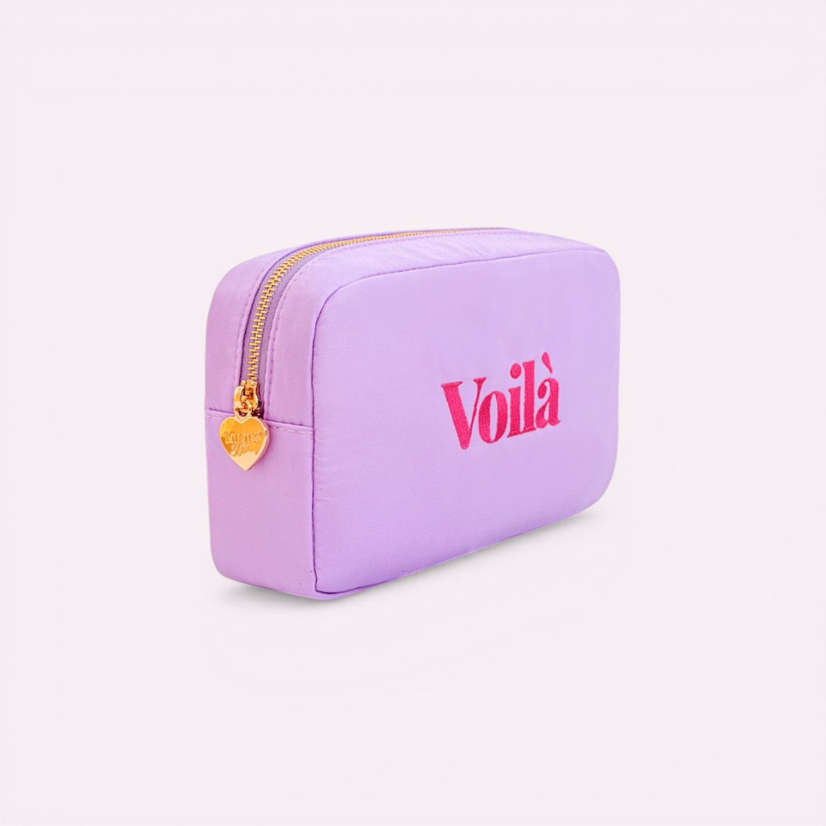 Handbestickte Pouch Voilà Flieder