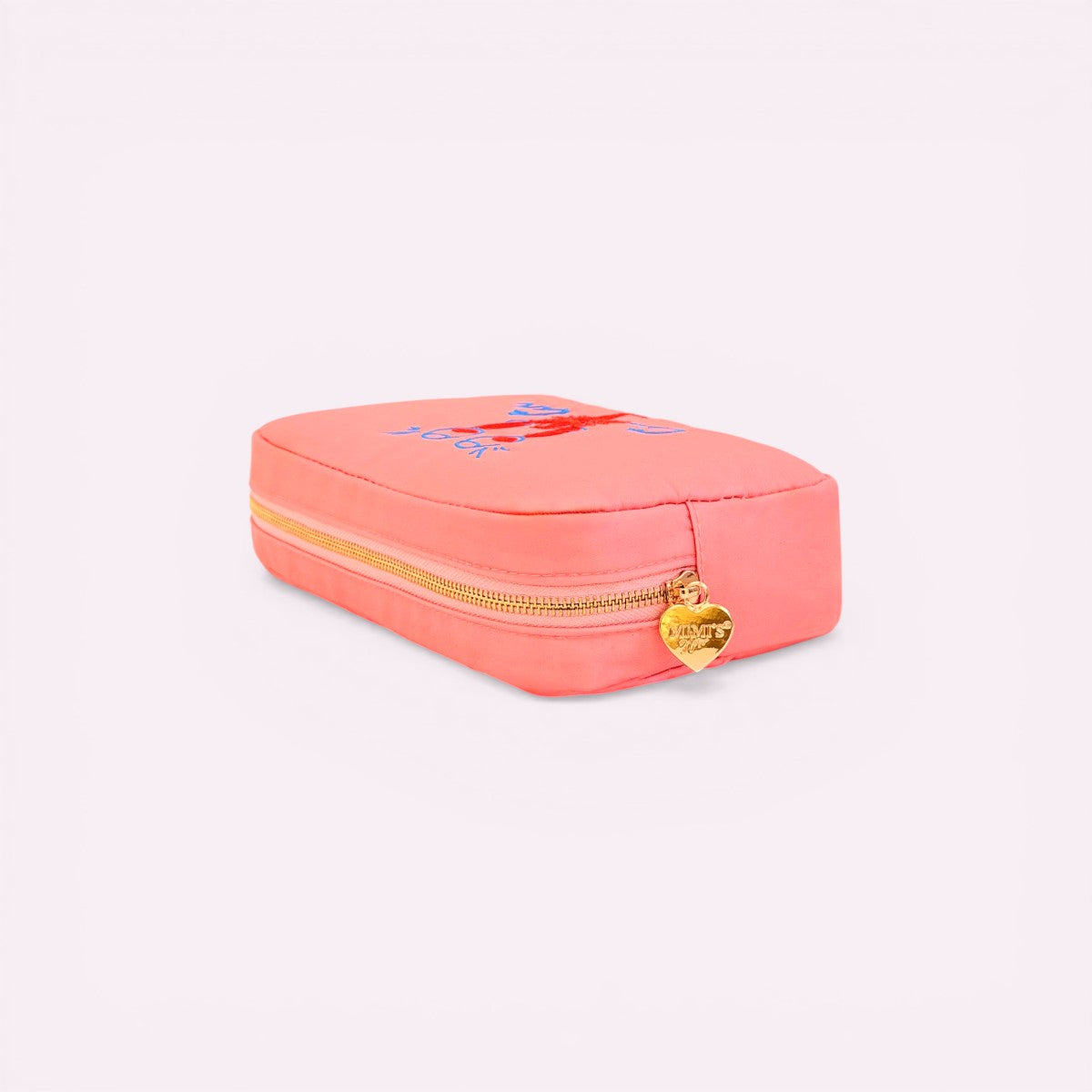 Handbestickte Pouch Cin Cin Peach