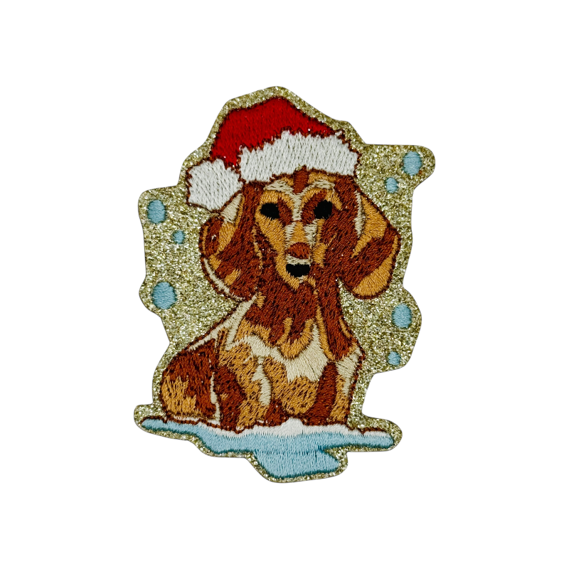 Glitzer Sticker Weihnachtsdackel