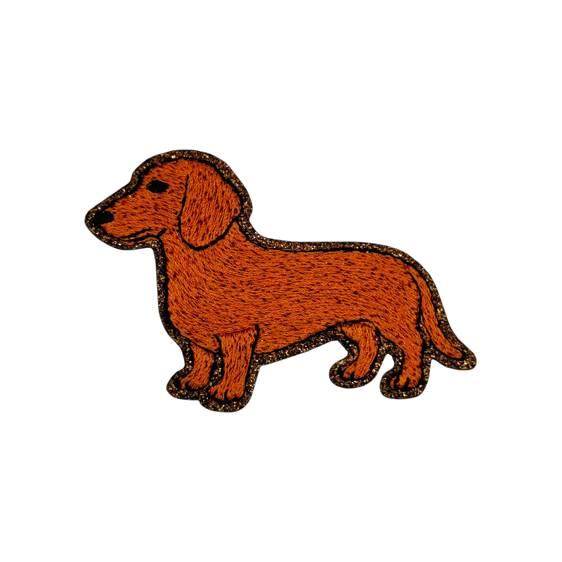 Glitzer Sticker Dackel Braun