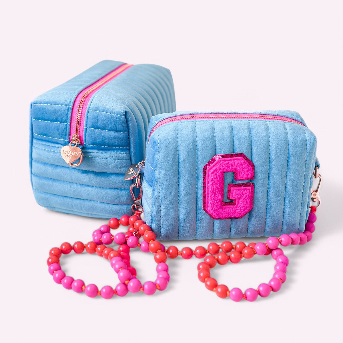 Lucia Samt Tasche Malibu Blau