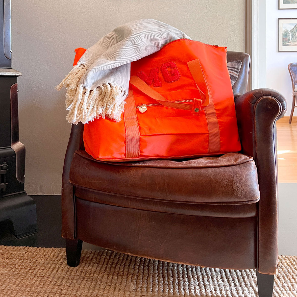 No Glitzer Buchstaben Neon Orange