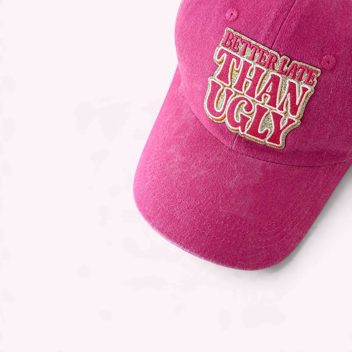 Better Late Than Ugly Cap Vintage Pink