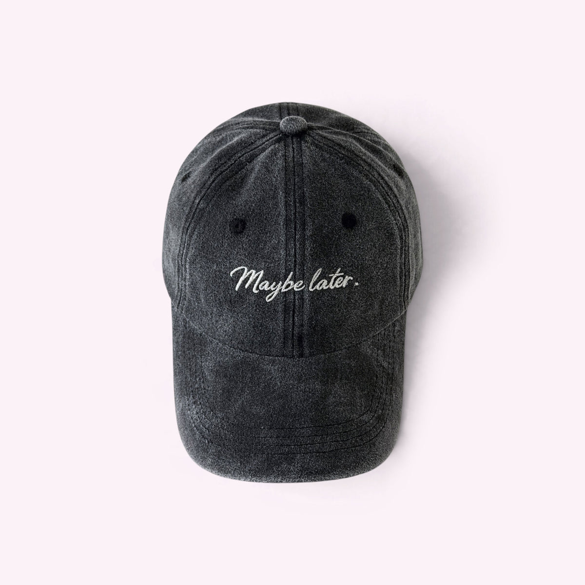 Maybe Later Cap Vintage Black