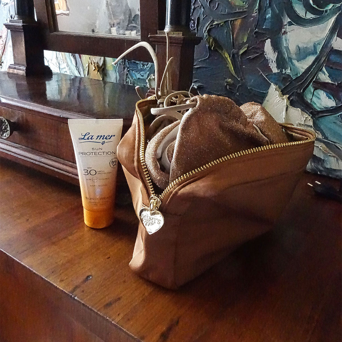 Belle Make-Up Tasche Caramel Braun